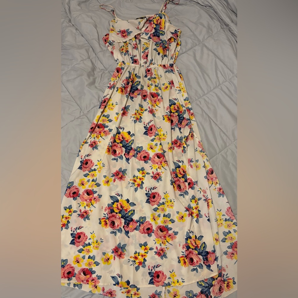 New Look Floral Maxi dress with Pink and Yellow Accents